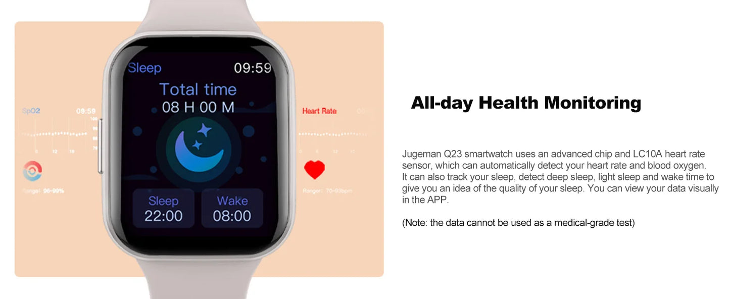 Nerunsa 1,69" Smartwatch – Fitness Tracker für Damen & Herren | Herzfrequenz, Schlafmonitor & Schrittzähler | Taggytech
