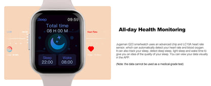 Nerunsa 1,69" Smartwatch – Fitness Tracker für Damen & Herren | Herzfrequenz, Schlafmonitor & Schrittzähler | Taggytech