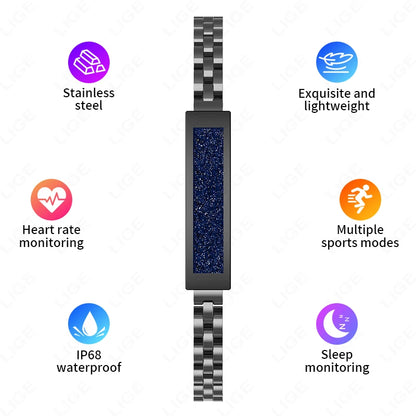 LIGE BWS2 Damen Fitness Tracker 2025 – Ohne Bildschirm, Herzfrequenz, SpO₂ & Schlaftracking | Taggytech