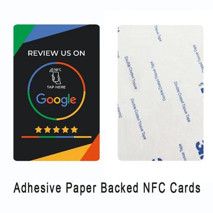 NFC Visitenkarte mit Social Media Icons und Google Logo