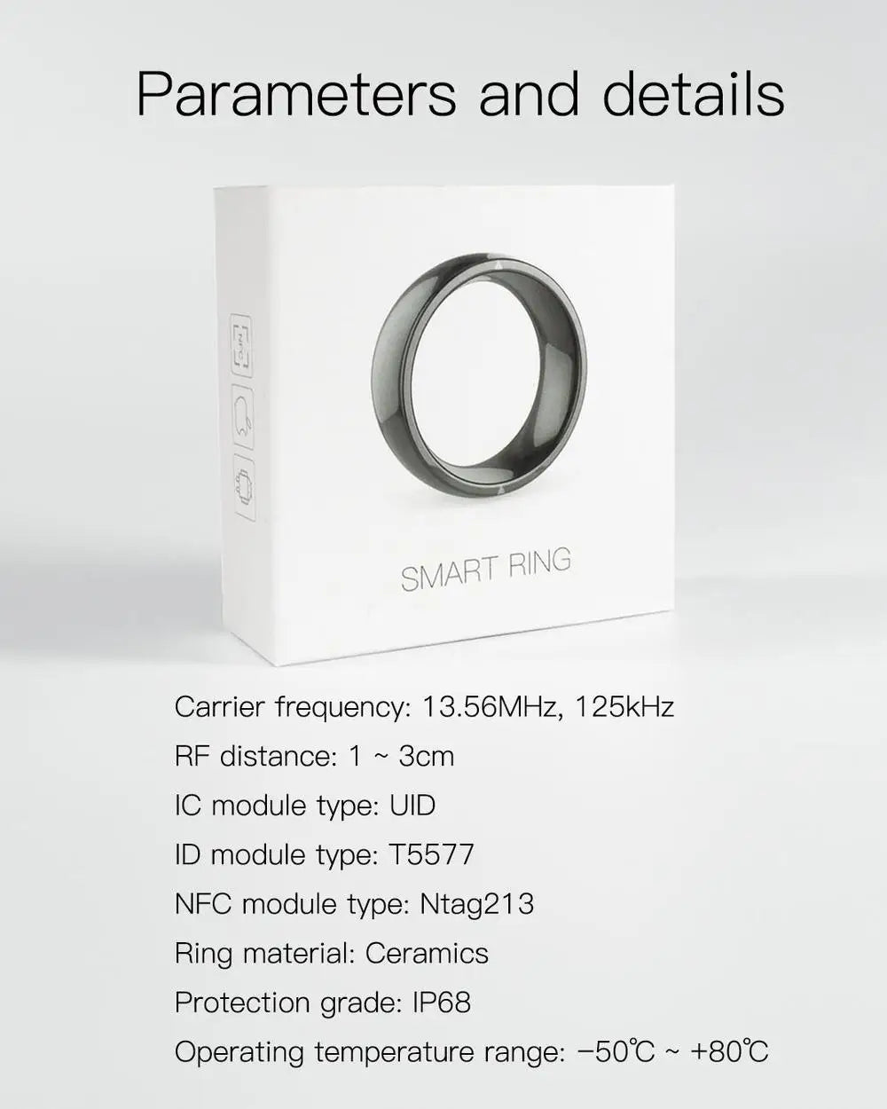 JAKCOM R4 NFC Smart Ring – RFID Card Simulation, IP68 Waterproof, Ceramic, No Charging Required | For Android &amp; iOS