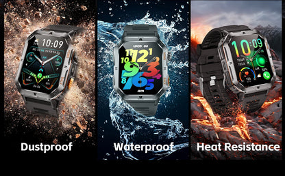 LIGE 2025 Outdoor Smartwatch Herren – 2,01" HD Display, 1000mAh Akku, 3ATM Wasserdicht, Sport & Fitness | Taggytech