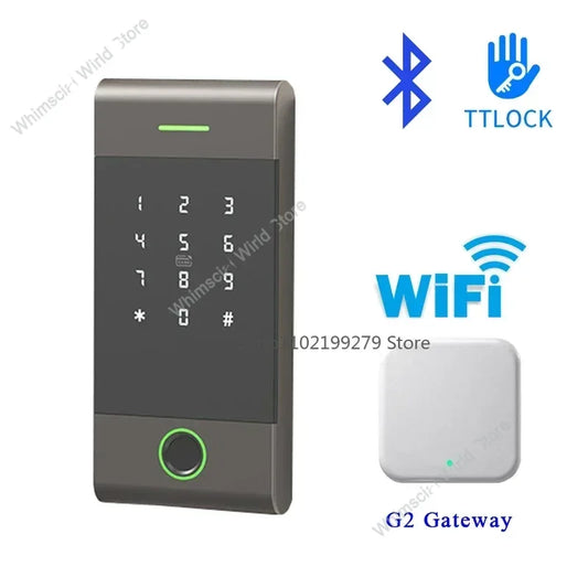 TTLock Fingerprint Access Control – Metal Housing, Rainproof, App & PIN, 13.56 MHz IC Card Reader