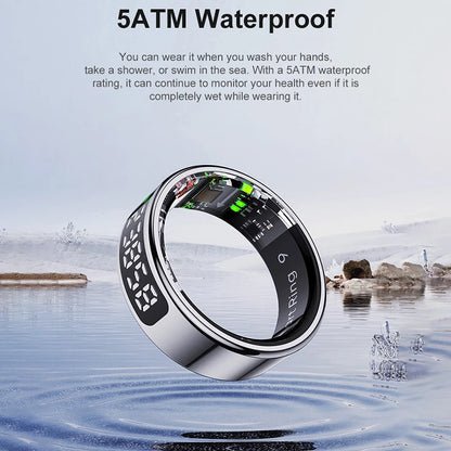 Lenovo R12 Smart Ring – Touchscreen, health tracking &amp; wireless charging | Heart rate, O₂, sleep monitor | 5ATM water resistance