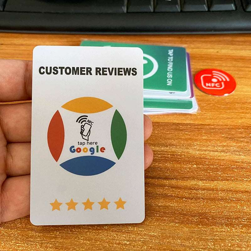 NFC Instagram Google Review Cards Android/iPhone Tap URL Writing Social Business Review Cards