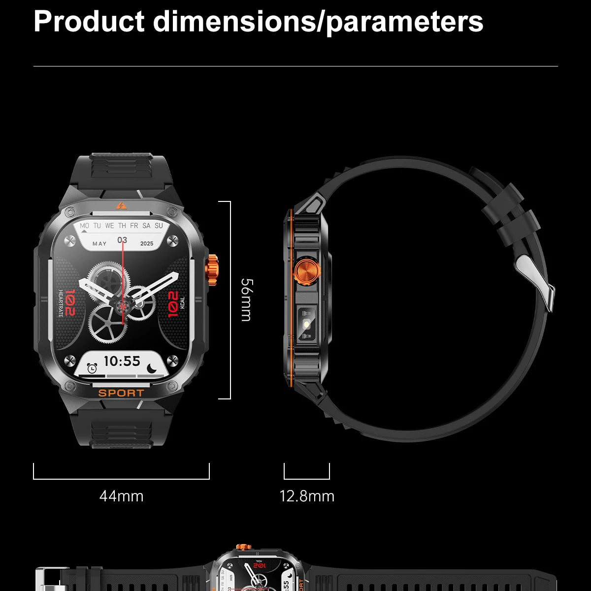 LIGE 2025 Professionelle Sport Smartwatch Herren – Outdoor Wasserdicht, LED-Taschenlampe, Bluetooth Anruf, 2,01" HD Display | Taggytech
