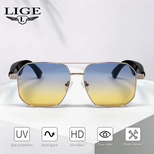 LIGE Smart Sunglasses 2025 – Bluetooth Call, AI Translation, UV400, for Women &amp; Men