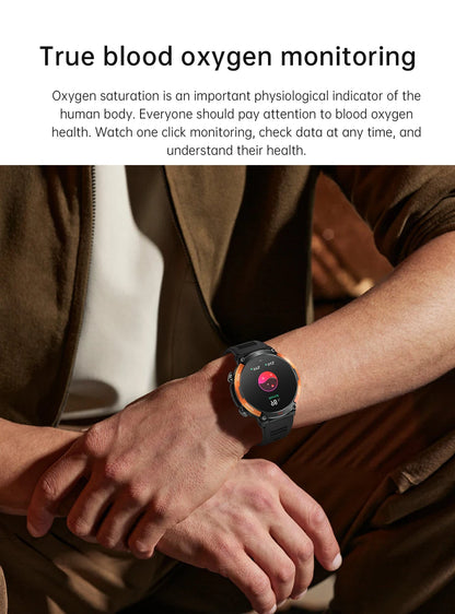 LIGE 2024 Outdoor Smartwatch for Men – Bluetooth Call, Compass, Fitness & Health Monitor, IP68 Waterproof, 1.52" IPS Display