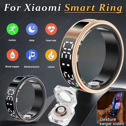 Smart Ring 2025 – LED display, heart rate &amp; fitness tracking, IP68 waterproof