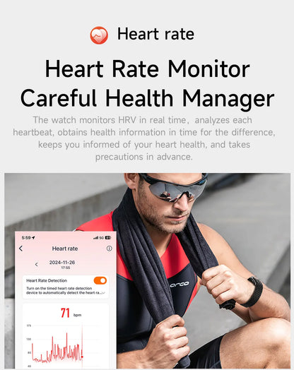LIGE 2025 Smartwatch Männer & Frauen – Bildschirmloses Fitness-Armband, 1ATM Wasserdicht, Herzfrequenz & Gesundheits-Tracker | Taggytech