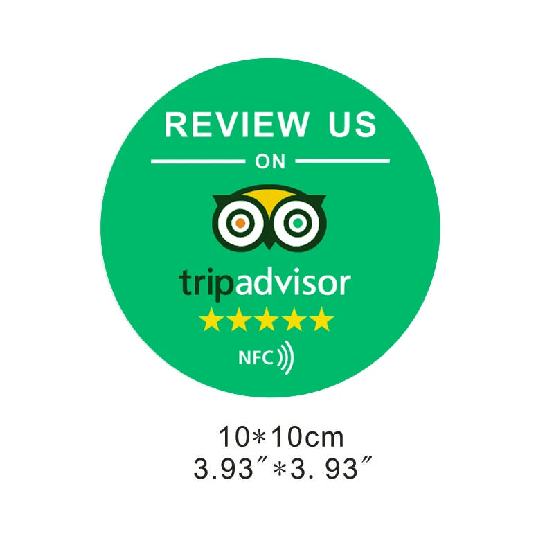 Runder 10 cm NFC Aufkleber – Google, Instagram & Tripadvisor kompatibel