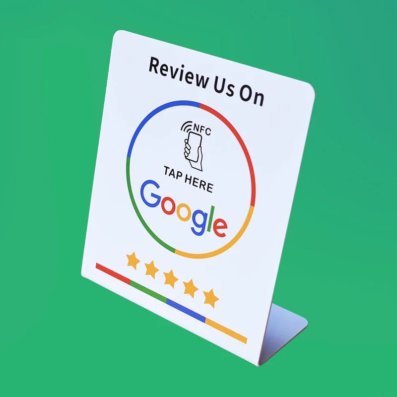 Kontaktlos Google-Bewertungen erhalten mit NFC-Ständer

