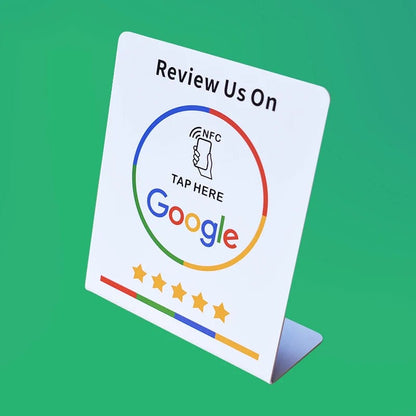 Kontaktlos Google-Bewertungen erhalten mit NFC-Ständer

