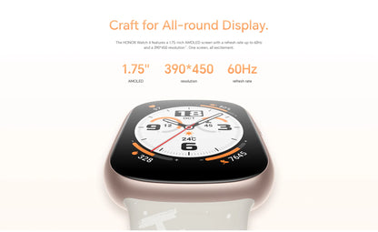 HONOR Watch 4 Smartwatch – 1,75" AMOLED, GPS, Herzfrequenz & SpO₂, Bluetooth 5.2, 5ATM wasserdicht, bis zu 14 Tage Akku