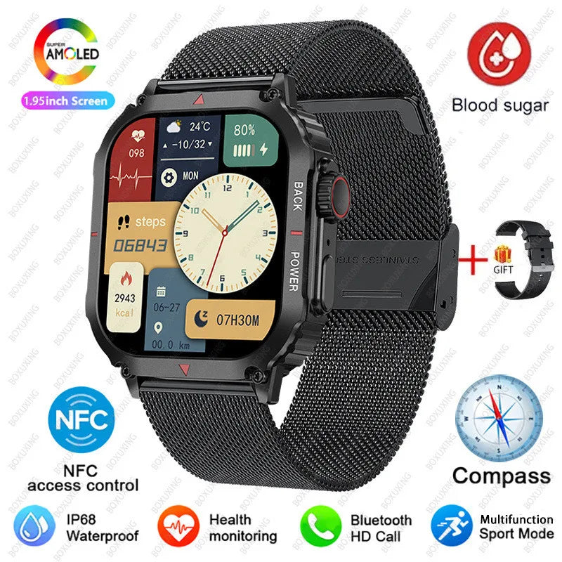 ساعة ذكية متعددة الوظائف NFC GPS مع هاتف بلوتوث ومساعد صوتي