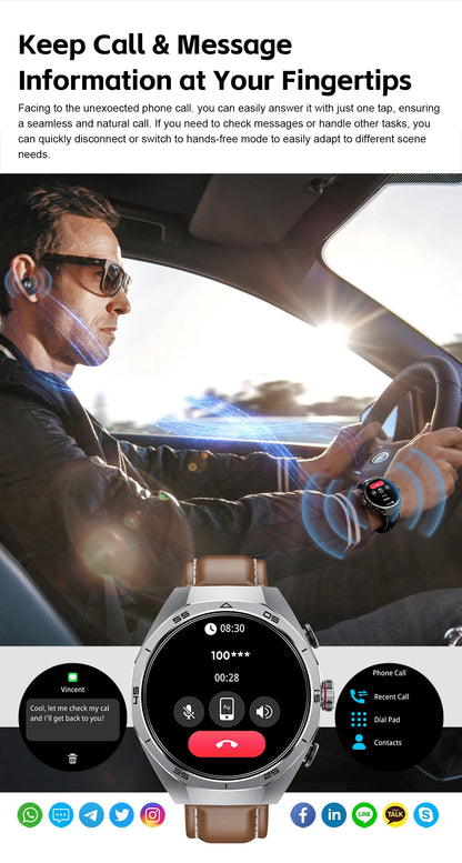 2025 LIGE 2-in-1 Smartwatch Men – NFC, Built-in TWS Earphones, 1.53-inch HD AMOLED, Bluetooth Call, Fitness &amp; Sports Smartwatch