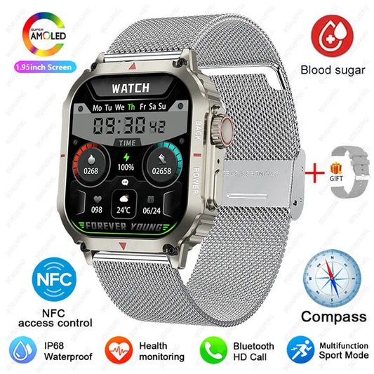 ساعة ذكية متعددة الوظائف NFC GPS مع هاتف بلوتوث ومساعد صوتي