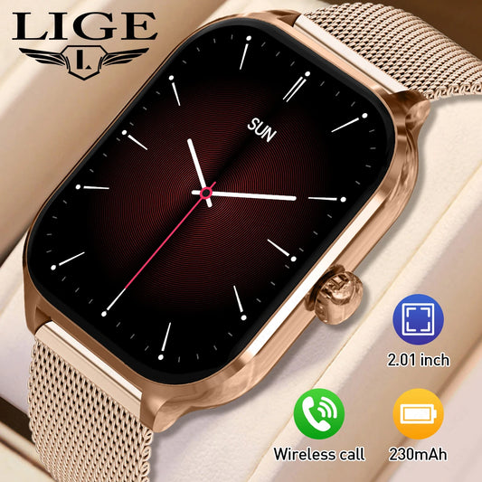 LIGE 2025 Luxury Smartwatch for Women – Bluetooth Call, Fitness &amp; Heart Rate Monitor, 2.01" Ultra-HD Display, 20 Sports Modes