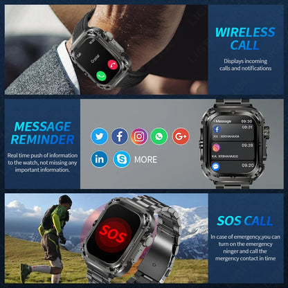 LIGE 2024 GPS Tracker Outdoor Smartwatch Men – 2.1" Ultra-HD AMOLED, 460 mAh, NFC &amp; Compass, Sport &amp; Fitness