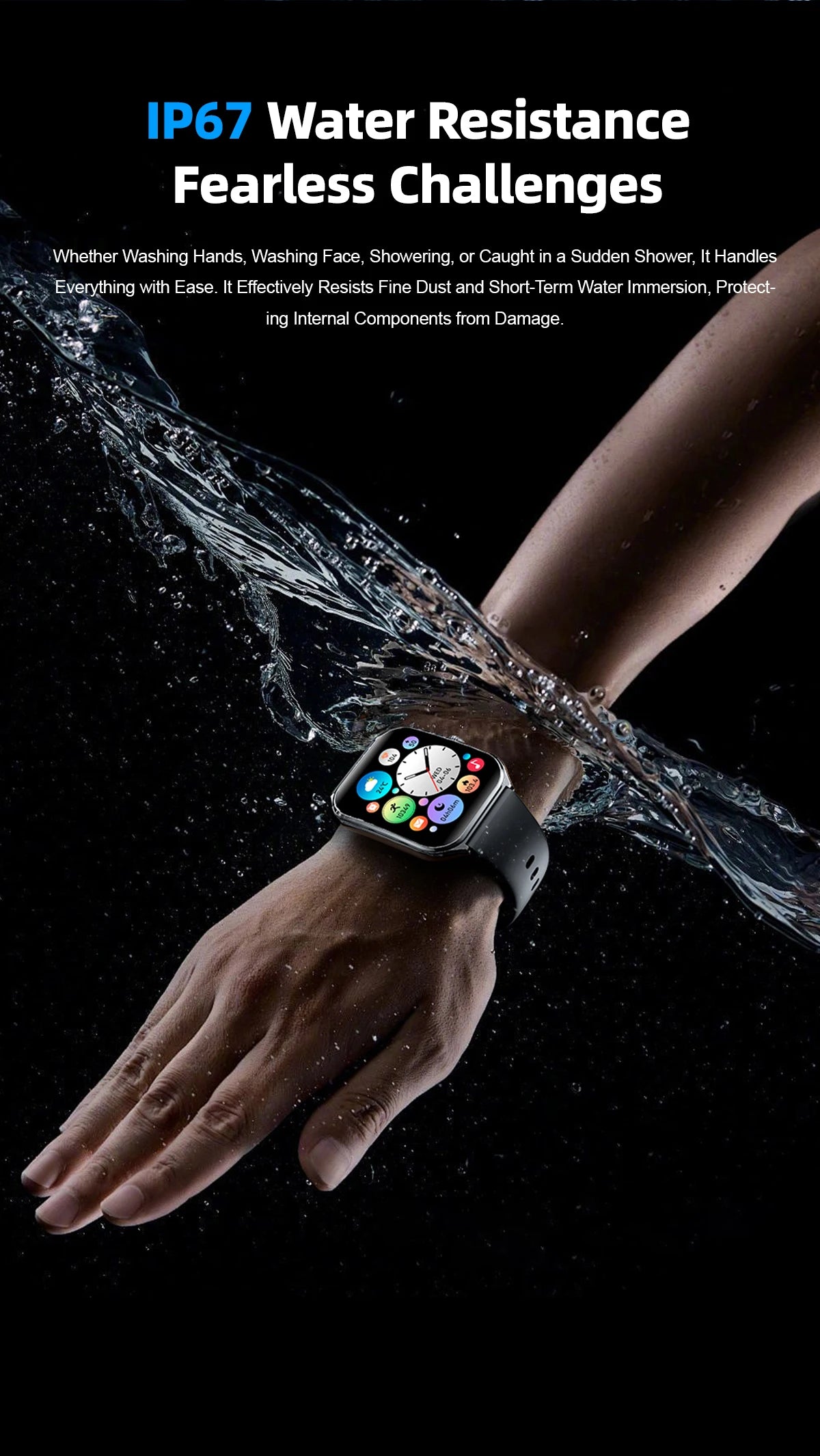 LIGE Smartwatch 2025 – 1,96" AMOLED HD, Bluetooth-Anruf, Fitness & Gesundheit für Herren & Damen | Taggytech