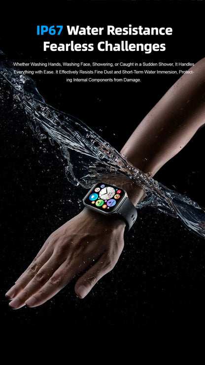 LIGE Smartwatch 2025 – 1,96" AMOLED HD, Bluetooth-Anruf, Fitness & Gesundheit für Herren & Damen | Taggytech
