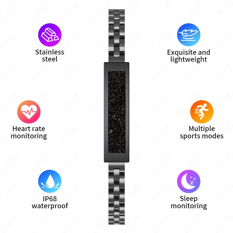 LIGE BWS2 Damen Fitness Tracker 2025 – Ohne Bildschirm, Herzfrequenz, SpO₂ & Schlaftracking | Taggytech