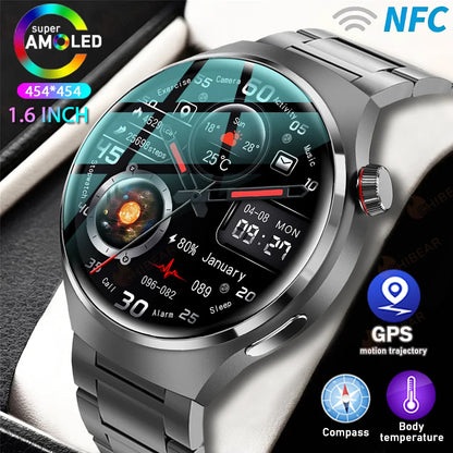 ChiBear Watch Pro 2024 – GPS &amp; NFC Smartwatch with AMOLED Display, Bluetooth Calling, Heart Rate &amp; IP68 | For Android &amp; iOS