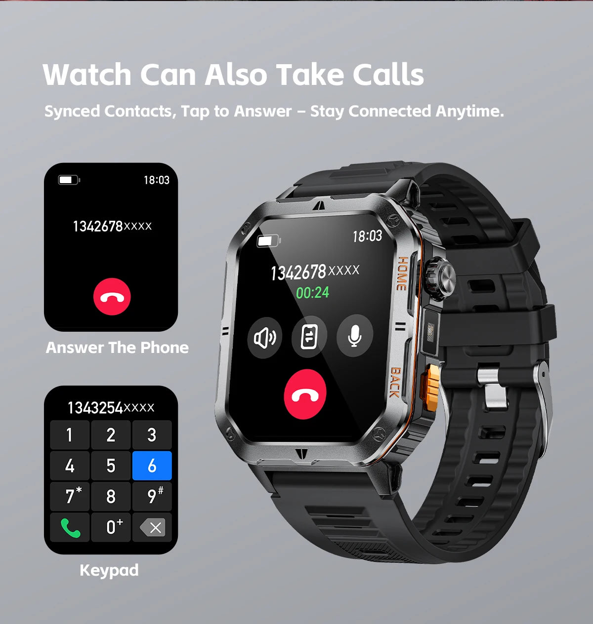 LIGE 2025 Outdoor Smartwatch Herren – 2,01" HD Display, 1000mAh Akku, 3ATM Wasserdicht, Sport & Fitness | Taggytech