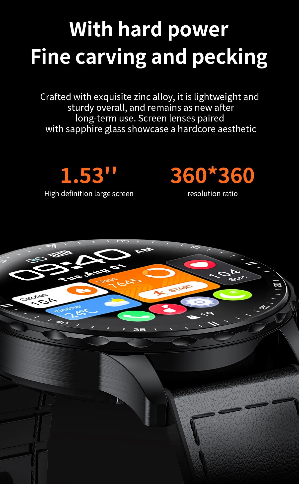 LIGE Smartwatch for Men – Bluetooth Call, Fitness &amp; Sports Tracker, IP68 Waterproof