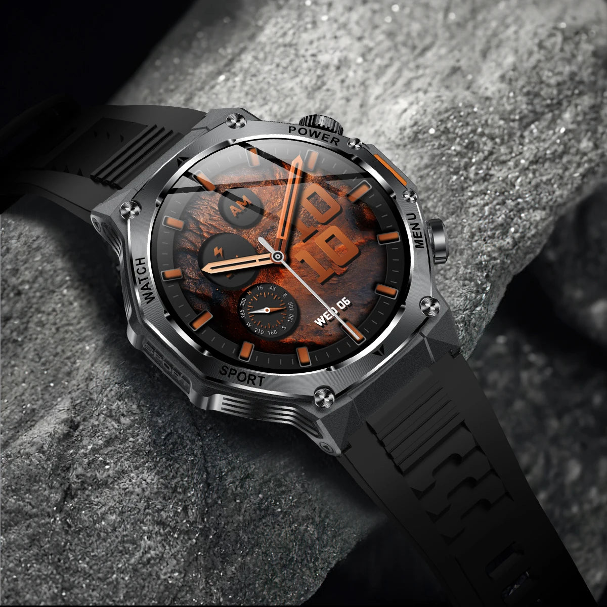 LIGE Smartwatch Herren 2025 – Militär Outdoor, 1,8" HD AMOLED, 800 mAh Batterie, Herzfrequenz & Bluetooth-Anruf, Sport-Smartwatch für Android & iOS