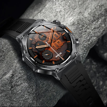 LIGE Smartwatch Herren 2025 – Militär Outdoor, 1,8" HD AMOLED, 800 mAh Batterie, Herzfrequenz & Bluetooth-Anruf, Sport-Smartwatch für Android & iOS