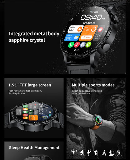 LIGE Smartwatch for Men – Bluetooth Call, Fitness &amp; Sports Tracker, IP68 Waterproof