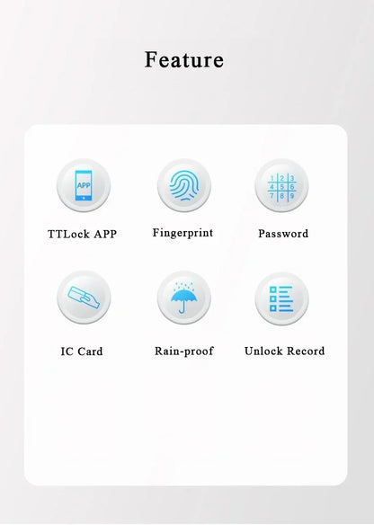 TTLock Fingerprint Access Control – Metal Housing, Rainproof, App & PIN, 13.56 MHz IC Card Reader