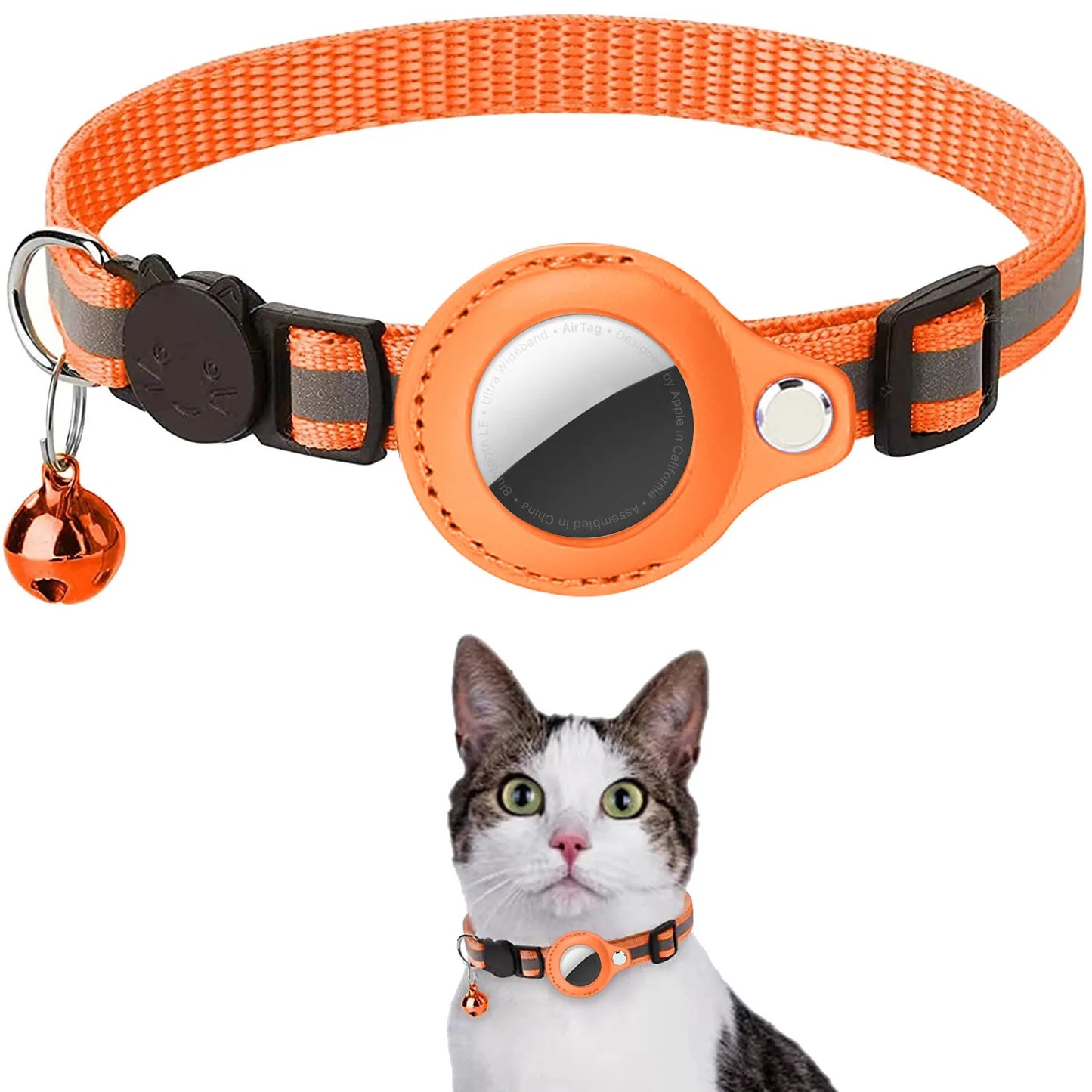 AirTag Cat Collar with Holder – Reflective & Safe | Taggytech