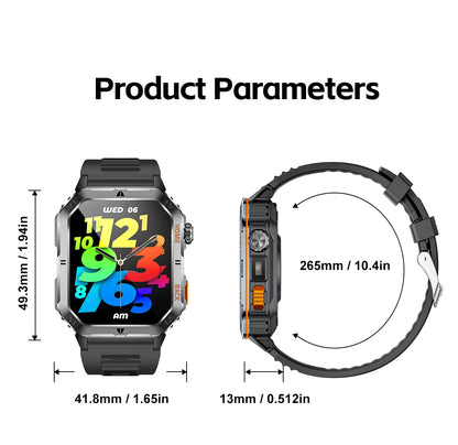 LIGE 2025 Outdoor Smartwatch Herren – 2,01" HD Display, 1000mAh Akku, 3ATM Wasserdicht, Sport & Fitness | Taggytech