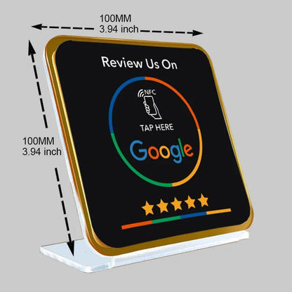 Freistehender Google-Bewertungsständer mit NFC-Technologie für Kundenfeedback am Point of Sale