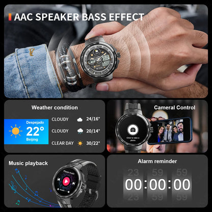 LIGE Smartwatch Männer 2024 – NFC, Fitness & Sport, Bluetooth-Anruf, Musik, Wasserdicht | Taggytech