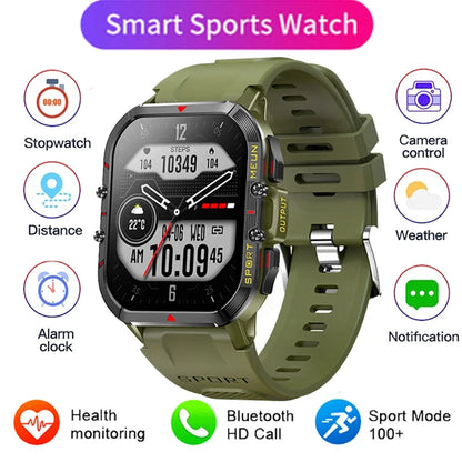 LIGE 2024 Outdoor Smartwatch for Men – Bluetooth Call, Compass, Fitness & Health Monitor, IP68 Waterproof, 1.52" IPS Display