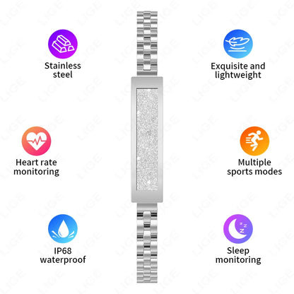 LIGE BWS2 Damen Fitness Tracker 2025 – Ohne Bildschirm, Herzfrequenz, SpO₂ & Schlaftracking | Taggytech