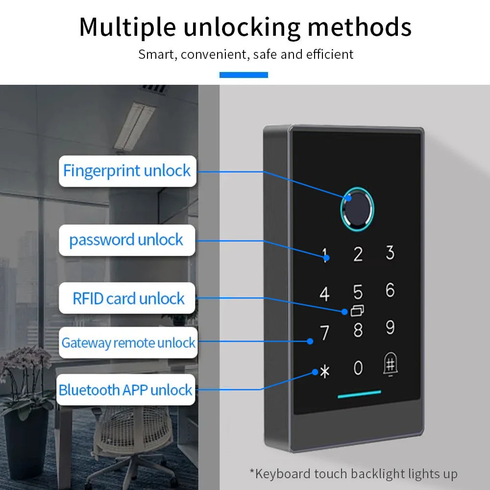 TTLock H3/H3F Fingerprint Door Access Control System – Bluetooth, NFC, RFID, Password & App Control | IP66 Waterproof