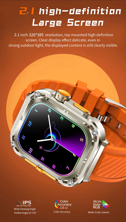 LIGE Outdoor Smartwatch for Men – GPS, Compass, NFC, 2.1" AMOLED, 460 mAh Battery