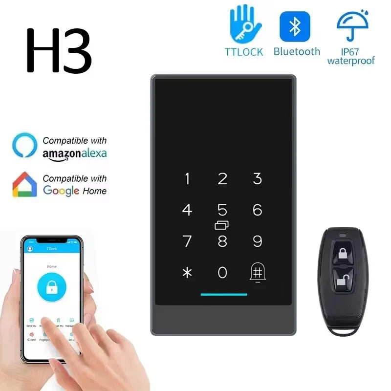TTLock H3/H3F Fingerprint Door Access Control System – Bluetooth, NFC, RFID, Password & App Control | IP66 Waterproof