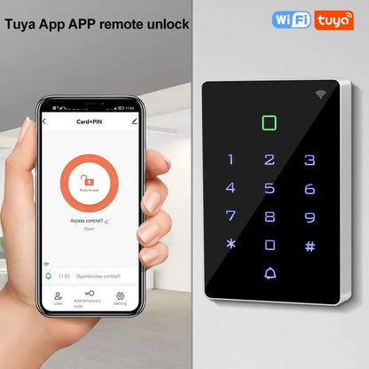 Tuya WiFi Access Control – IP68 Waterproof RFID Keypad, 2000 Users, Touch Panel, App Control | Taggytech