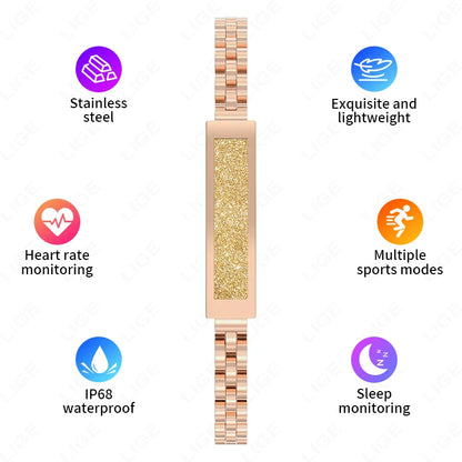 LIGE BWS2 Damen Fitness Tracker 2025 – Ohne Bildschirm, Herzfrequenz, SpO₂ & Schlaftracking | Taggytech