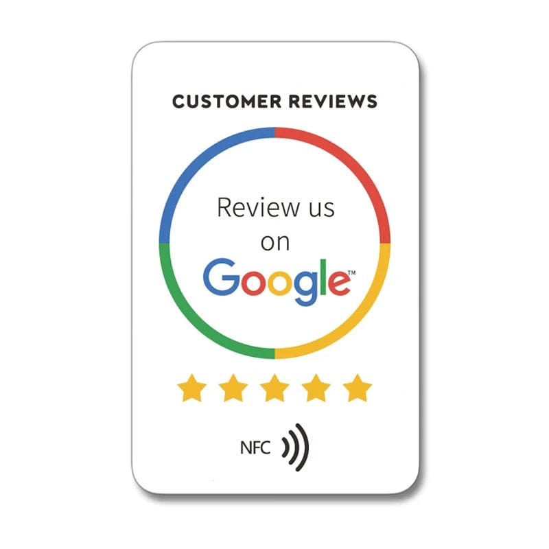 Sammeln Sie Google-Bewertungen in Sekundenschnelle mit NFC-Karten.


