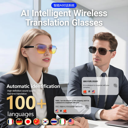 LIGE Smart Sunglasses 2025 – Bluetooth Call, AI Translation, UV400, for Women & Men