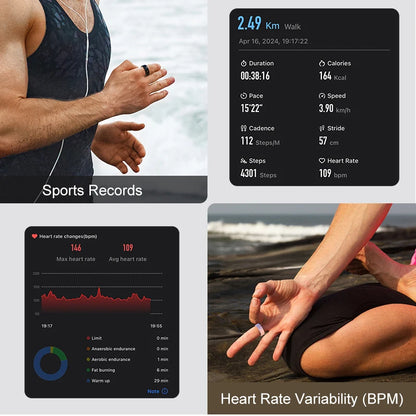 R05 NFC Smart Ring with Charging Case – Health &amp; Fitness Ring, 5ATM Waterproof