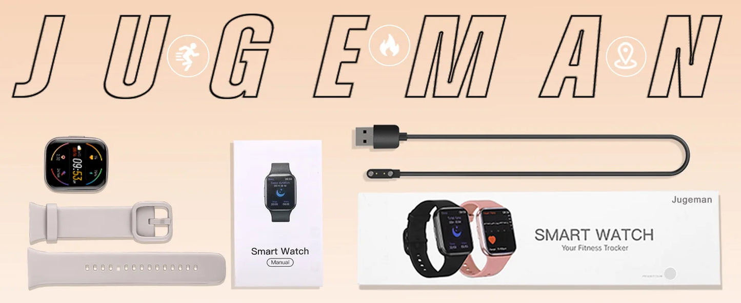 Nerunsa 1,69" Smartwatch – Fitness Tracker für Damen & Herren | Herzfrequenz, Schlafmonitor & Schrittzähler | Taggytech