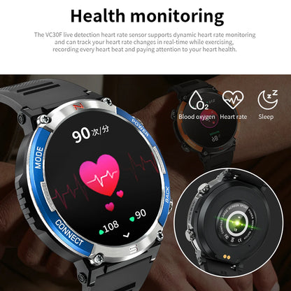 LIGE 2024 Outdoor Smartwatch for Men – Bluetooth Call, Compass, Fitness & Health Monitor, IP68 Waterproof, 1.52" IPS Display