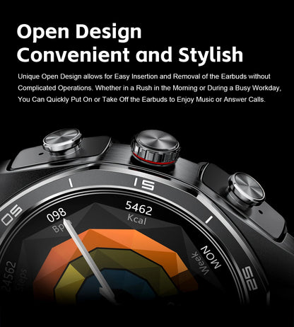 2025 LIGE 2-in-1 Smartwatch Men – NFC, Built-in TWS Earphones, 1.53-inch HD AMOLED, Bluetooth Call, Fitness &amp; Sports Smartwatch